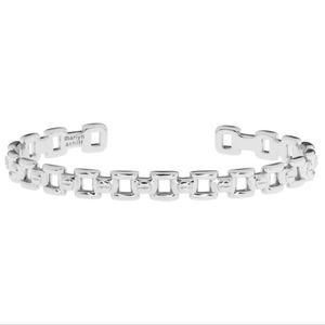 Marlyn schiff square cuff chain band bracelet in silver color Stacking Jewelry